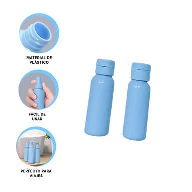 PACK2 BOTELLAS RECARGABLES EN CELESTE Y+BANDERITAS ADHESIVAS