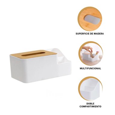 PACK2 SERVILLETERO PRACTICO EN BLANCO Y+BANDERITAS ADHESIVAS