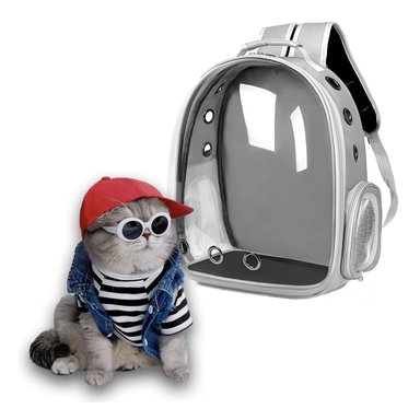 PACK2 MOCHILA DE TRANSPORTE CAT EN PLOMO Y+PAPEL DE REGALO