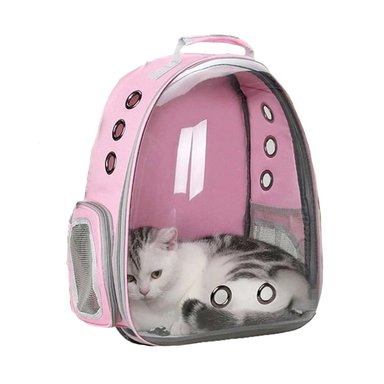 PACK2 MOCHILA BURBUJA TRANSPORTADORA DE MININOS EN ROSADO