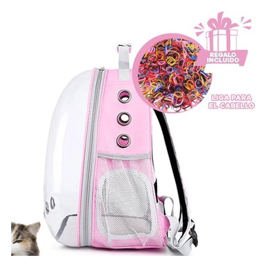 PACK4 MORRAL BURBUJA PARA CAT EN ROSADO Y+LIGAS DE REGALO