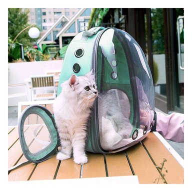 PACK2 MOCHILA LIGERA DE CAT EN VERDE Y+BANDERITAS ADHESIVAS