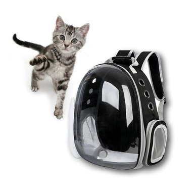 MOCHILA BURBUJA TRANSPORTADORA DE MININOS PRACTICA EN NEGRO