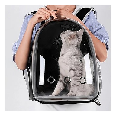 MOCHILA BURBUJA TRANSPORTADORA DE MININOS PRACTICA EN NEGRO - 4