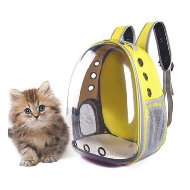 MOCHILA BURBUJA TRANSPORTADORA DE MININOS EN AMARILLO