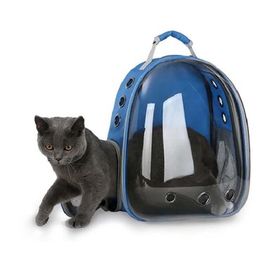 PACK2 MOCHILA BURBUJA TRANSPORTADORA DE MININOS EN AZUL