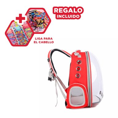 PACK4 MORRAL BURBUJA PARA CAT EN ROJO Y+LIGAS DE REGALO