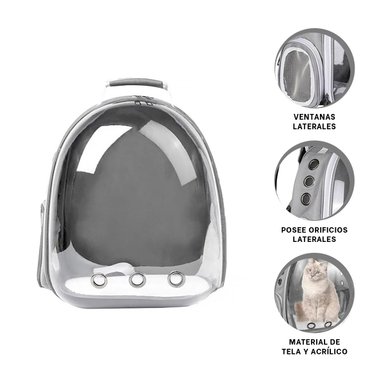 PACK2 MOCHILA DISEÑADA PARA GATOS EN PLOMO Y+REGALO STICKERS