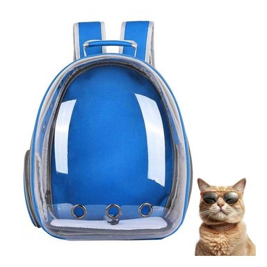 MOCHILA BURBUJA TRANSPORTADORA DE MININOS PRACTICA EN AZUL