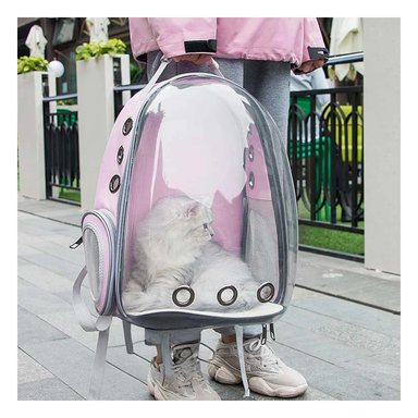 PACK2 MOCHILA LIGERA DE CAT EN ROSADO Y+BANDERITAS ADHESIVAS