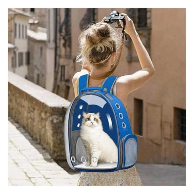 PACK2 MOCHILA LIGERA DE CAT EN AZUL Y+BANDERITAS ADHESIVAS