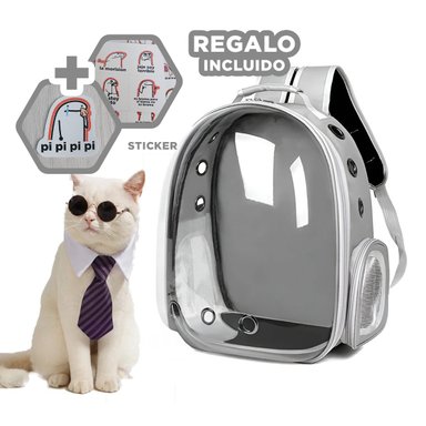 MOCHILA DISEÑADA PARA GATOS EN PLOMO Y+REGALO STICKERS