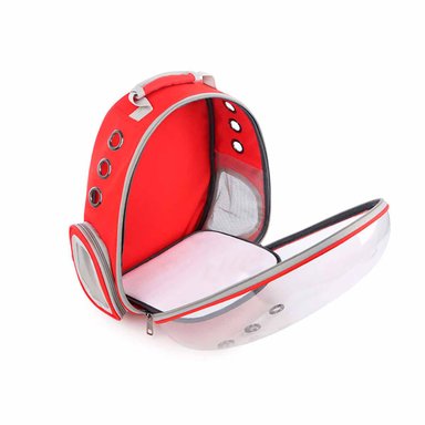 MOCHILA BURBUJA TRANSPORTADORA DE MININOS PRACTICA EN ROJO