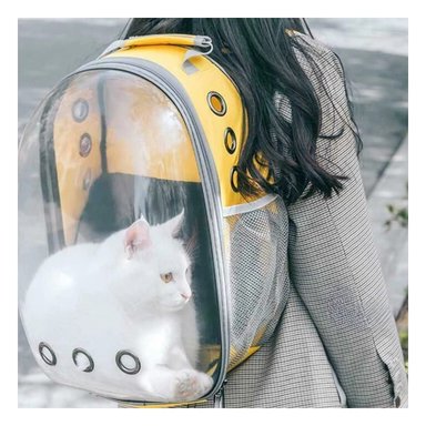 PACK2 MOCHILA LIGERA DE CAT AMARILLO Y+BANDERITAS ADHESIVAS