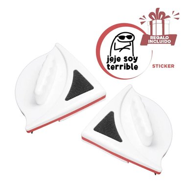 LIMPIA VENTANALES IMANTADO EN ROJO Y+REGALO STICKERS