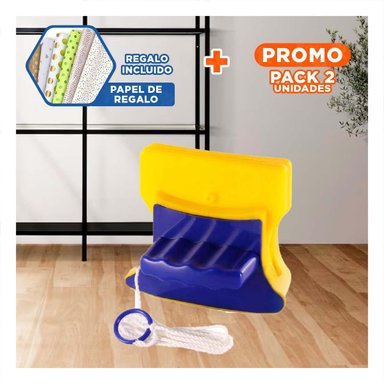 PACK2 IMPLEMENTO VIDRIOS MAGNETICO CUADRADO AZUL AMARILLO PARA CASA Y+PAPEL REGALO