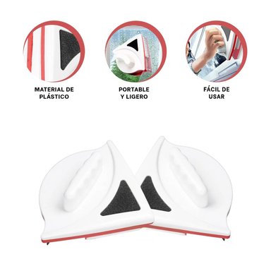 PACK12 CEPILLO MAGNETICO PARA ASEAR CRISTAL TRIANGULAR ROJO