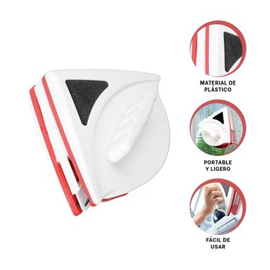 PACK6 CEPILLO IMANTADO PARA VIDRIO TRIANGULAR EN ROJO