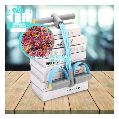 PACK6 LIGA ELASTICA EN CELESTE CLARO PLOMO Y+LIGAS DE REGALO