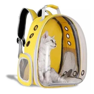 PACK2 MOCHILA BURBUJA TRANSPORTADORA DE MININOS EN AMARILLO