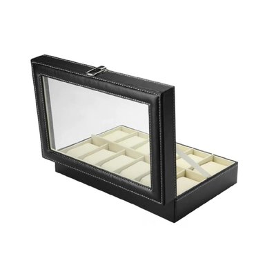 PACK2 ORGANIZADOR PORTA RELOJ CON SEPARADEORES EN NEGRO