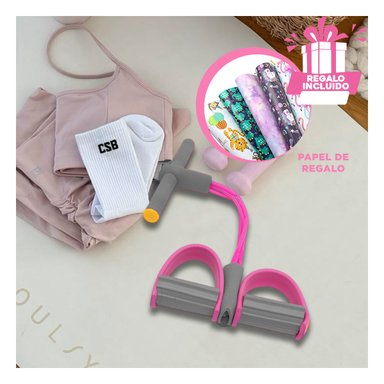 PACK12 BANDA PARA RESISTENCIA EN ROSADO Y+PAPEL DE REGALO