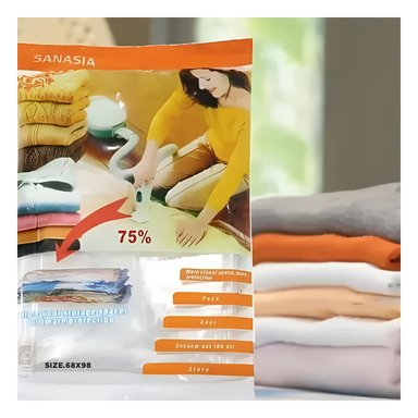 PACK4 EMPAQUE HERMETICO DE ROPERO NARANJA Y+LIGAS DE REGALO