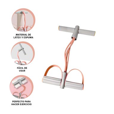 PACK6 CINTA TENSORA CON MECANISMO DE PIE EN DURAZNO Y PLOMO