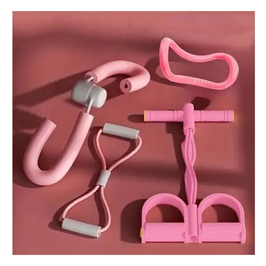 BANDA TENSOR DE PEDAL ROSADO CLARO SUAVE Y RESISTENTE PARA FITNESS Y+PAPEL REGALO - 3