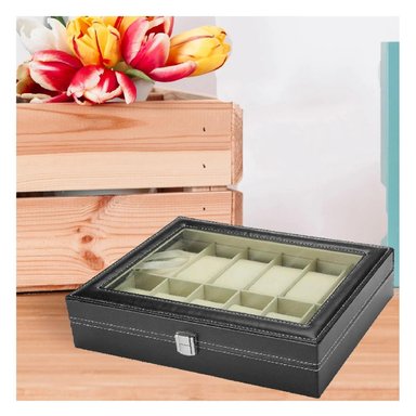 PACK2 ORGANIZADOR MODERNO DE RELOJES NEGRO Y+REGALO STICKERS