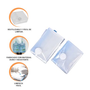 PACK2 FUNDA SIN AIRE PARA ROPA EN NARANJA Y+LIGAS DE REGALO