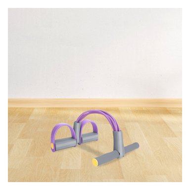 BANDA TENSOR DE PEDAL MORADO Y PLOMO SUAVE Y RESISTENTE PARA FITNESS Y+PAPEL REGALO - 5