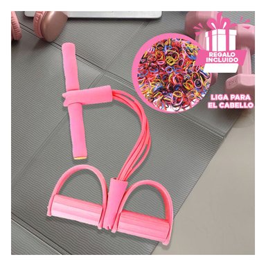 PACK6 LIGA RESISTENTE EN GYM ROSADO CLARO Y+LIGAS DE REGALO