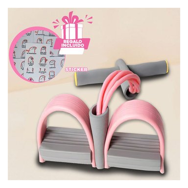 LIGA RESISTENTE PARA GYM EN ROSADO Y PLOMO Y+REGALO STICKERS