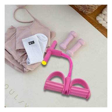 PACK6 CINTA FLEXIBLE PARA GYM EN COLOR ROSADO CLARO