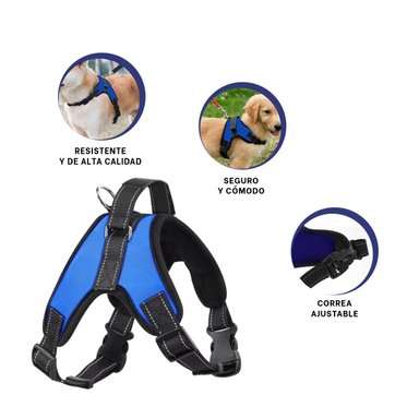 PACK2 PECHERA PARA MASCOTAS Y LIGERO AZUL Y+LIGAS DE REGALO