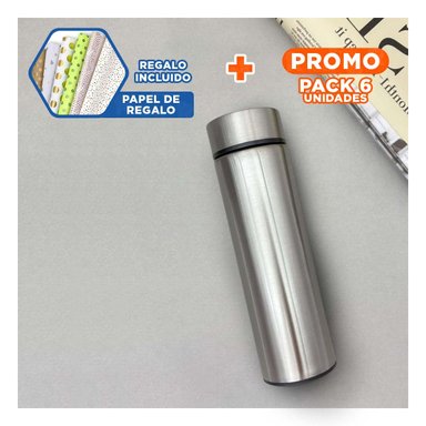 PACK6 TOMATODO ACERO DE INFUSION PLATEADO Y+PAPEL DE REGALO