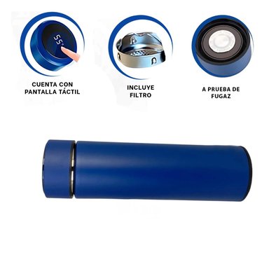 PACK4 BOTELLA DIGITAL PARA TE EN AZUL Y+BANDERITAS ADHESIVAS - 3