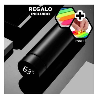 PACK6 TERMO INTELIGENTE EN NEGRO Y+BANDERITAS ADHESIVAS