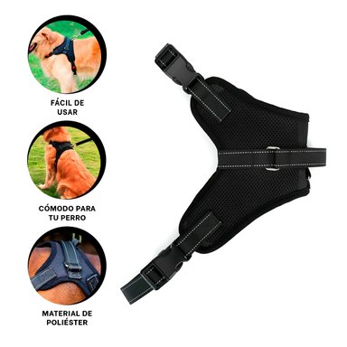 PACK6 CHALECO PARA MASCOTAS DE FORMA H EN COLOR NEGRO