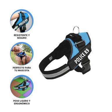 PACK4 CORREA PARA PERROS CELESTE Y+BANDERITAS ADHESIVAS