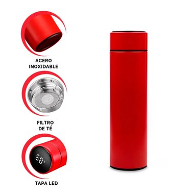 PACK2 TERMO CON CAPACIDAD DE 500 ML ROJO Y+REGALO STICKERS