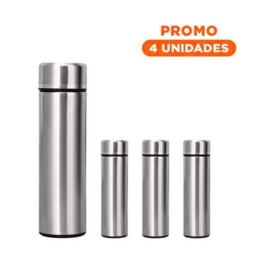 PACK4 TOMATODO DE ACERO COMPACTO DE COLOR PLATEADO