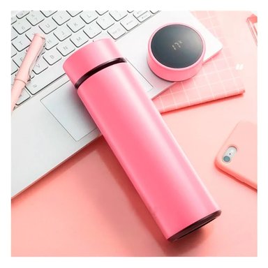 PACK4 BOTELLA DIGITAL PARA TE ROSADO Y+BANDERITAS ADHESIVAS