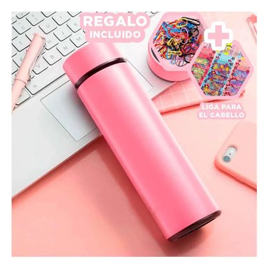 PACK12 TOMATODO TERMICO DE 500 ML ROSADO Y+LIGAS DE REGALO