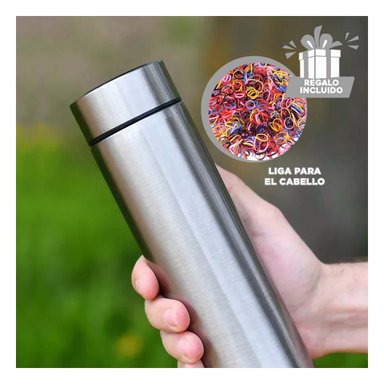 PACK6 TERMO DE 500 ML EN PLATEADO Y+LIGAS DE REGALO