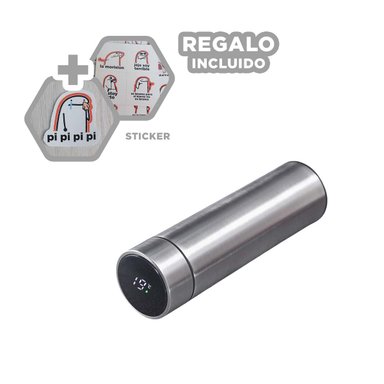 TOMATODO CON TAPA DIGITAL EN PLATEADO Y+REGALO STICKERS