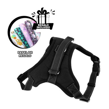 ARNES CON PECHERA AJUSTABLE EN H NEGRO Y+PAPEL DE REGALO