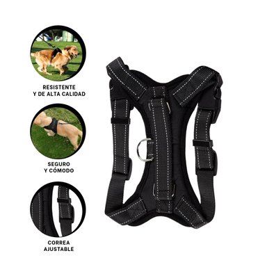 PACK4 PECHERA SEGURO PARA PERROS EN NEGRO Y+PAPEL DE REGALO