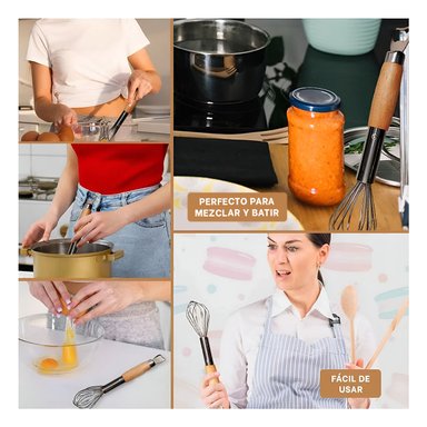 PACK4 MEZCLADORA DE MANO EN PLATEADO Y+REGALO STICKERS